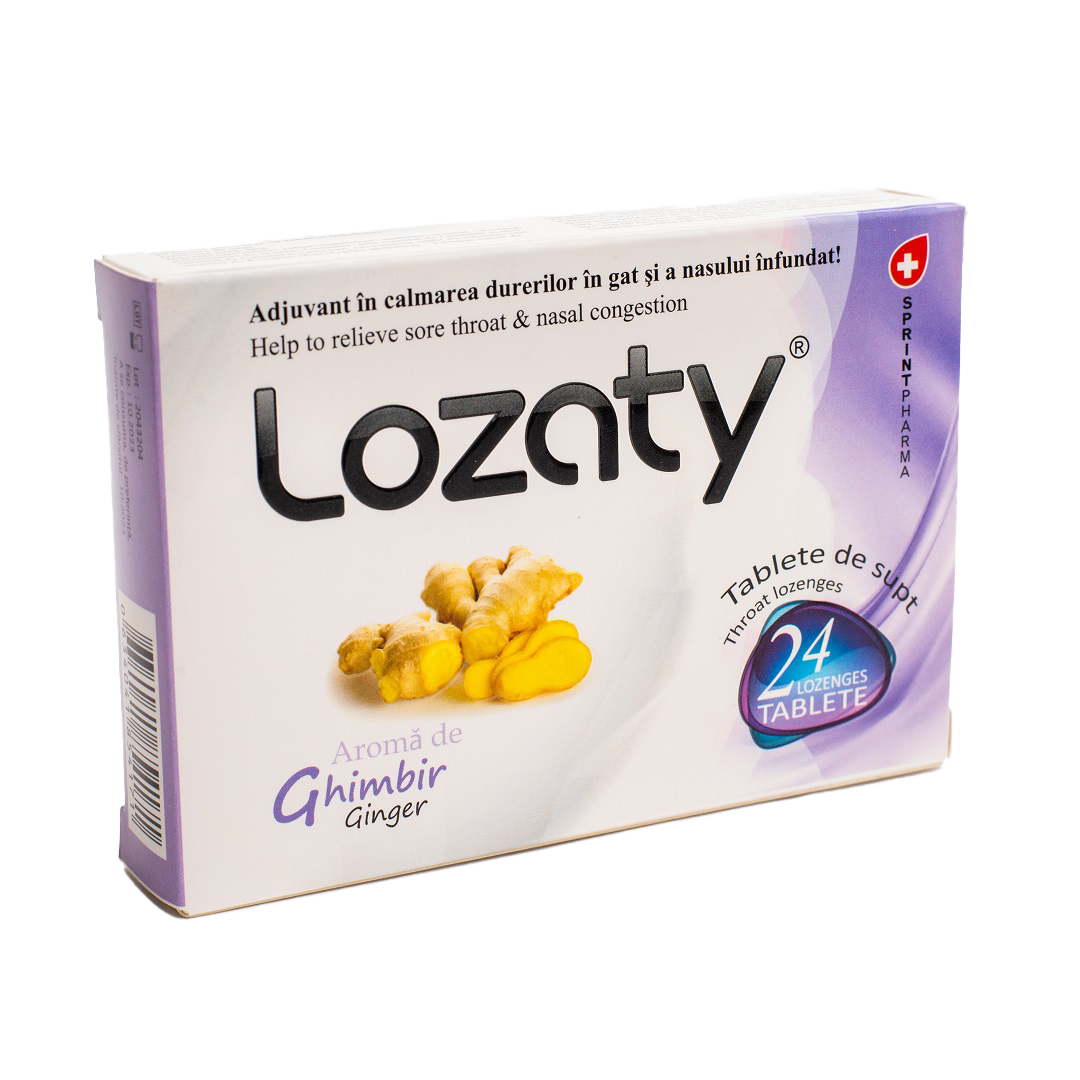 LOZATY GINGER  X 24 LOZENGES